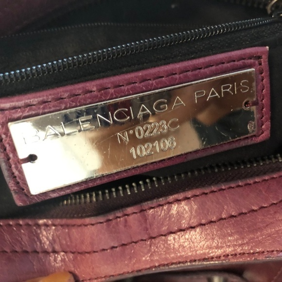 *SPECIAL EDITION* BALENCIAGA VIOLET LEATHER CITY BAG - Picture 8 of 9